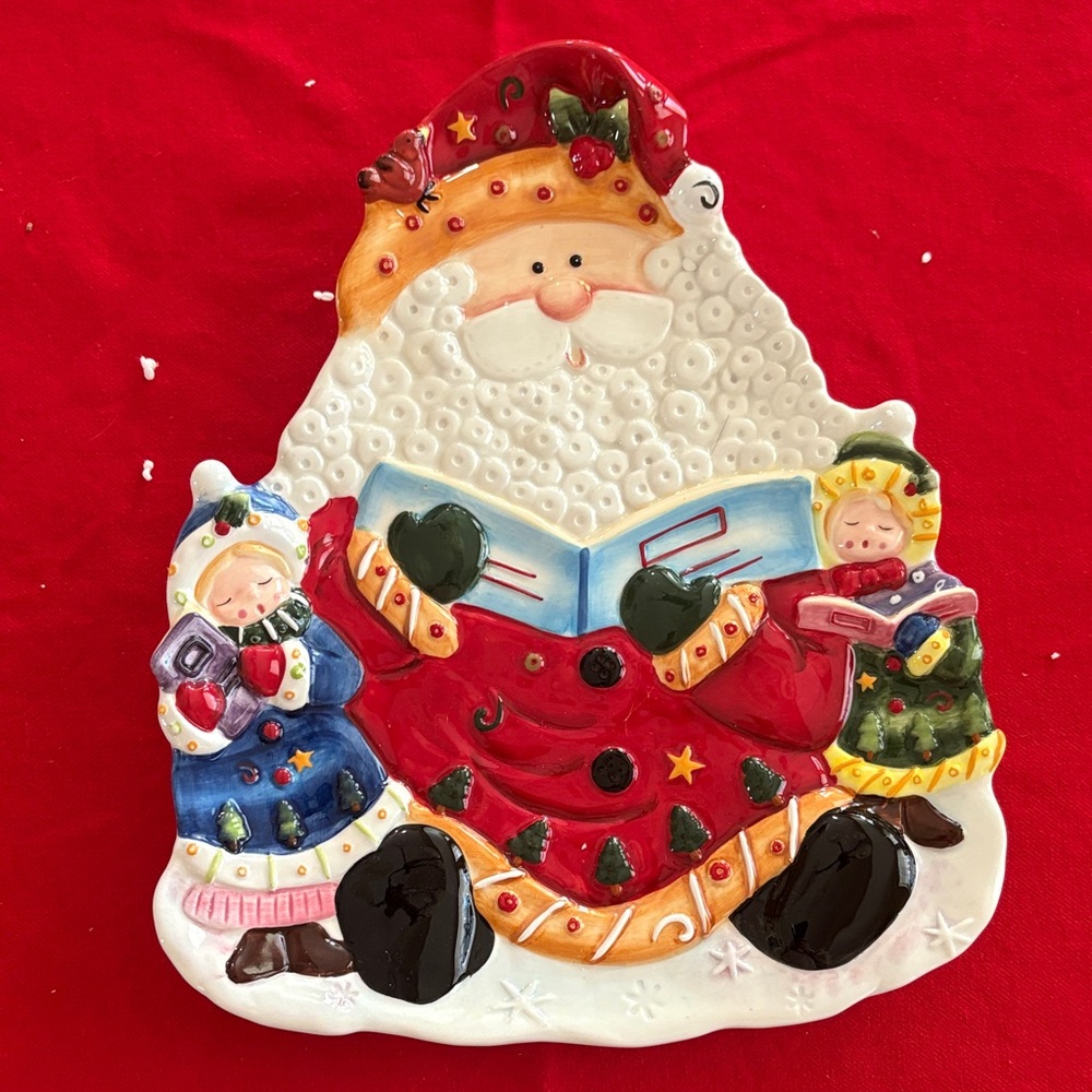 Fitz and Floyd Singing Santa Ceramic Plate